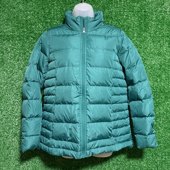 Lands' End Jackets & Blazers - Lands' End Teal Down Lightweight Puffer Zip Up Coat Small Outerwear Insulated